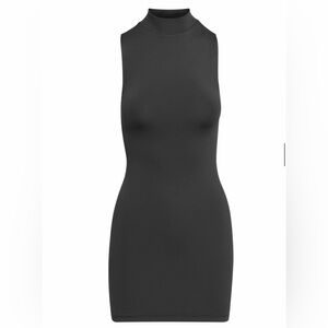 Aritzia contour mockneck black mini dress